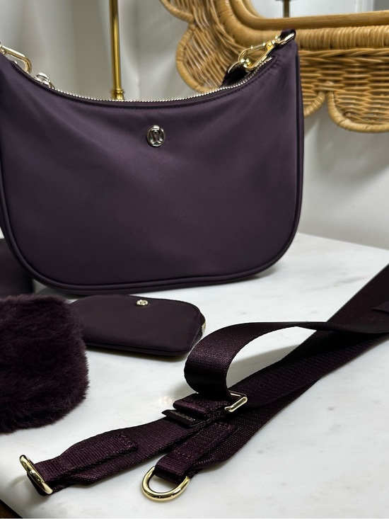 lululemon athletica Handbags - Lululemon City Essentials Small Shoulder Bag 3L and Double Wristlet Black Plumb
